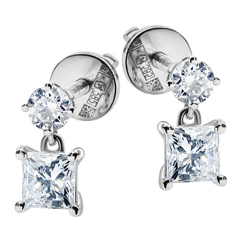 Серьги DANAYA  из белого золота с бриллиантами 0,62 ct