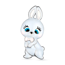 Брошь из белого серебра