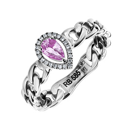 Кольцо из белого золота с сапфиром 0,28 ct
