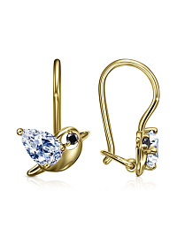 Серьги из желтого золота с фианитами 0,25 ct