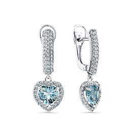 Серьги из белого золота с аквамаринами 3,264 ct