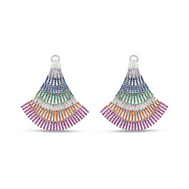 Серьги из белого серебра с фианитом