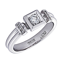 Кольцо из белого золота с бриллиантами 0,147 ct
