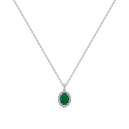 Колье из белого золота с изумрудом 1,085 ct