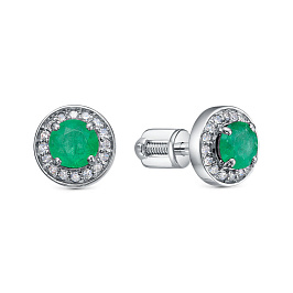 Серьги из белого золота с изумрудами 0,64 ct