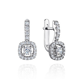 Серьги из белого золота с бриллиантами 0,58 ct
