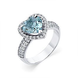 Кольцо из белого золота с аквамарином 1,715 ct