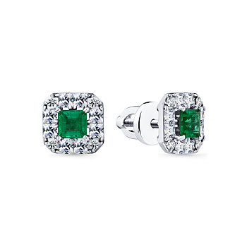 Серьги из белого золота с изумрудами 0,62 ct