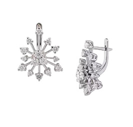 Серьги из белого золота с бриллиантами