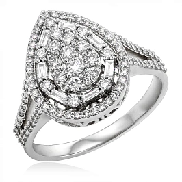 Кольцо из белого золота с бриллиантами