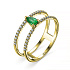 Кольцо из желтого золота с изумрудом 0,19 ct