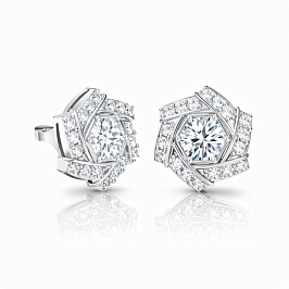 Серьги ALROSA  из белого золота с бриллиантами 0,57 ct