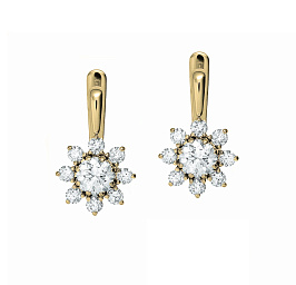 Серьги из желтого золота с бриллиантами 0,55 ct