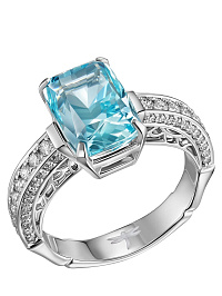 Кольцо из белого золота с аквамарином 4,65 ct