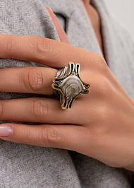 Кольцо из серебра с агатом