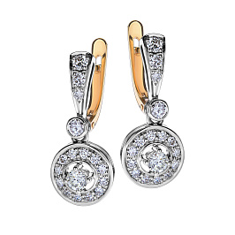 Серьги из желтого золота с бриллиантами 0,4 ct