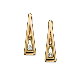 Серьги из желтого золота с бриллиантами 0,17 ct