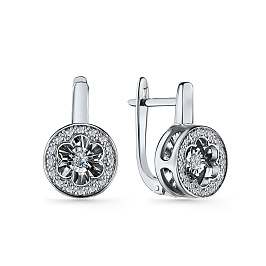 Серьги из белого золота с бриллиантами 0,046 ct