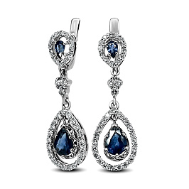 Серьги из белого золота с сапфирами 2,543 ct Серьги из белого золота с сапфирами 2,543 ct