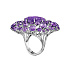 Кольцо из белого золота с аметистами 8,11 ct