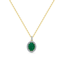 Колье из золота с изумрудом 1,45 ct