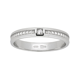 Кольцо из белого золота с бриллиантом 0,021 ct