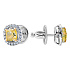 Серьги DANAYA из белого золота с фантазиными бриллиантами 1,23 ct