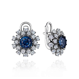 Серьги из белого золота с сапфирами 3,63 ct