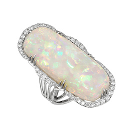 Кольцо из белого золота с опалом 47,5 ct