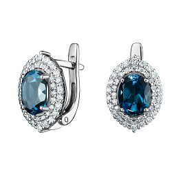 Серьги из белого золота с топазами 3,38 ct