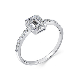 Кольцо из белого золота с бриллиантами 0,116 ct