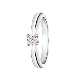 Кольцо из белого золота с бриллиантом 0,25 ct