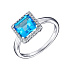 Кольцо из белого золота с топазом 2,1 ct