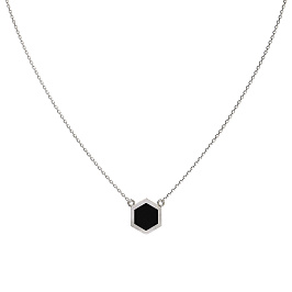 Колье из белого золота с ониксом 0,85 ct