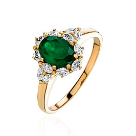 Кольцо из желтого золота с изумрудом 1,19 ct