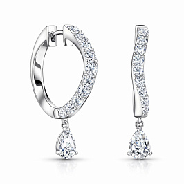 Серьги ALROSA  из белого золота с бриллиантами 0,39 ct