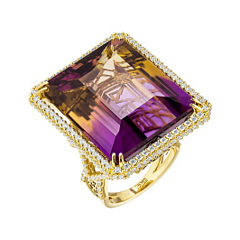 Кольцо из желтого золота с аметрином 54,74 ct