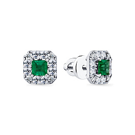 Серьги из белого золота с изумрудами 0,62 ct