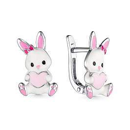 Серьги из белого серебра