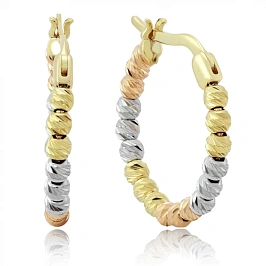 Золотые серьги конго с шариками