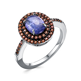 Кольцо из серебра с танзанитом