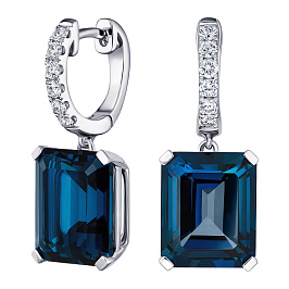 Серьги из белого золота с топазами 11 ct