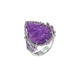 Кольцо из белого золота с аметистом