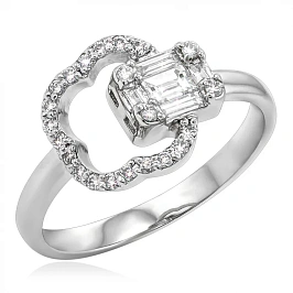 Кольцо из белого золота с бриллиантами