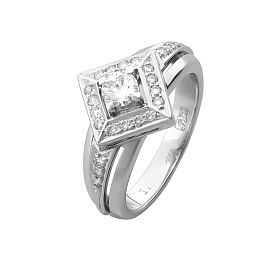 Кольцо из белого золота с бриллиантами 0,3 ct