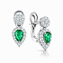 Серьги из белого золота с изумрудами 1,27 ct