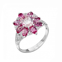 Кольцо из белого золота с морганитом 1,09 ct