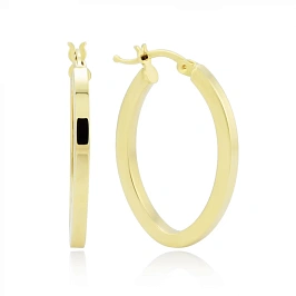 Серьги конго из золота с диаметром 22*30 мм.