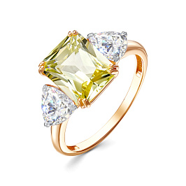 Кольцо из желтого золота с аметистом 2,6 ct