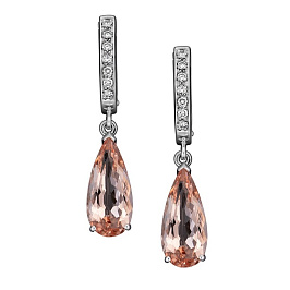 Серьги из белого золота с морганитами 5,46 ct